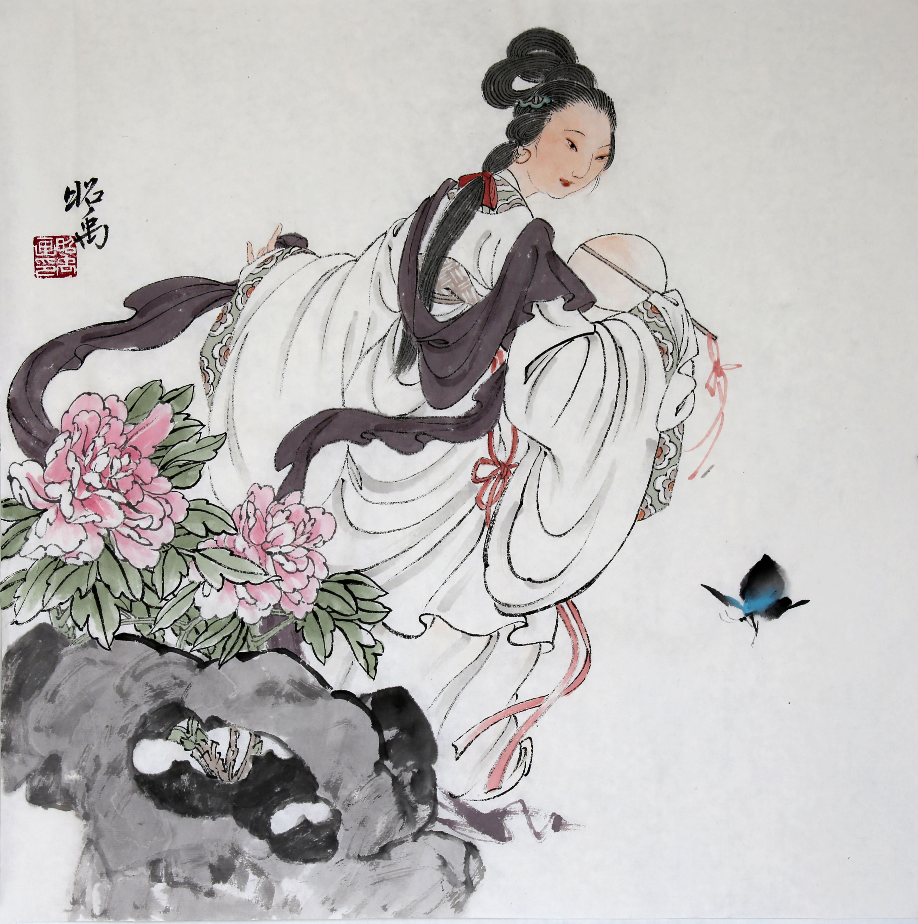 捕蝶图45cm×45cm.JPG